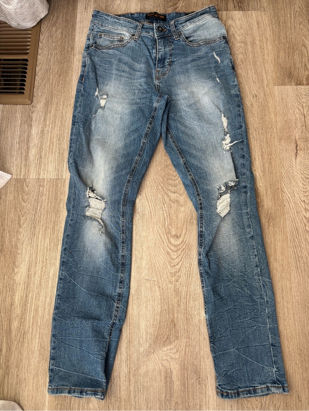 Ring of Fire Distressed Light Blue Skinny Jeans